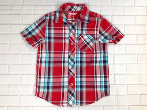 Arizona Red Print Plaid Top