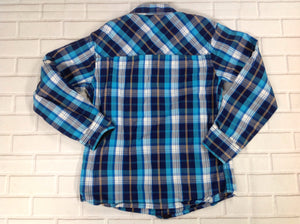 Blue Print Plaid Top