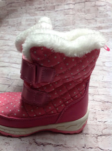 Carters Pink & White Snowboots