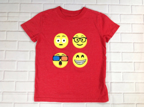 Cat & Jack Red Print Emoji Top