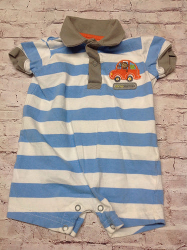 Child of Mine Baby Blue & White One Piece