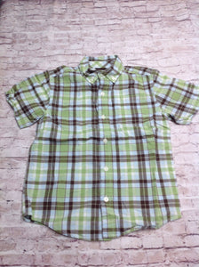 Gymboree Green Print Plaid Top