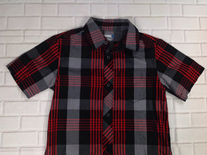 HAWK Black & Red Plaid Top