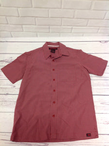 HAWK Red Print Checkered Top