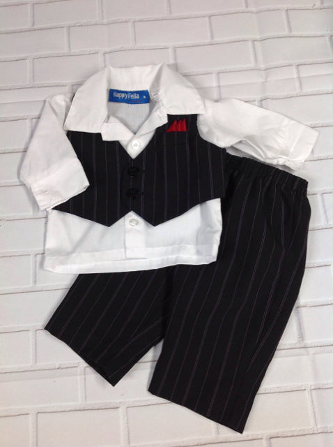 Happy Fella Black & White Pinstripe Suit