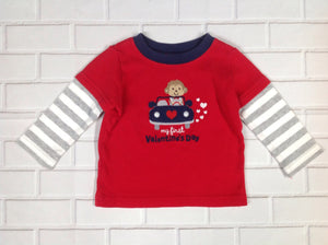 JUST ONE YOU RED & GRAY Monkey Top