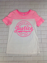 Justice Pink & White Top