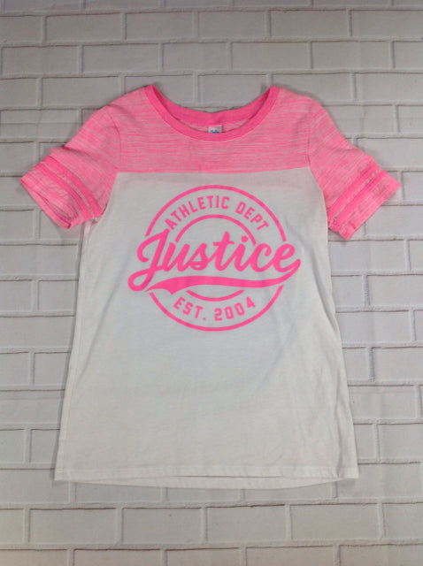 Justice Pink & White Top