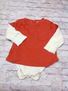 Old Navy Orange & Cream Top