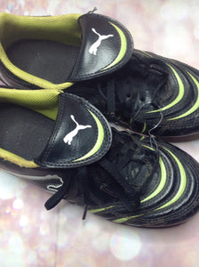 Puma Black & Green Cleats Size 4