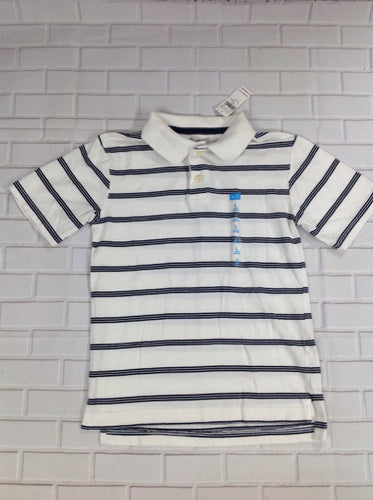 The Place White & Navy Stripe Top