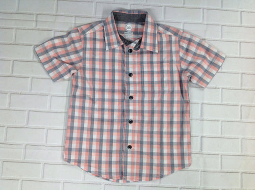 Wonder Nation Pink & Gray Plaid Top